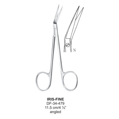Iris Fine Operating Scissors, Angled, 11.5cm (DF-34-479)