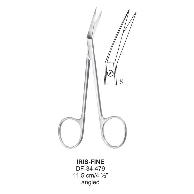 Iris Fine Operating Scissors, Angled, 11.5cm (DF-34-479) by Dr. Frigz
