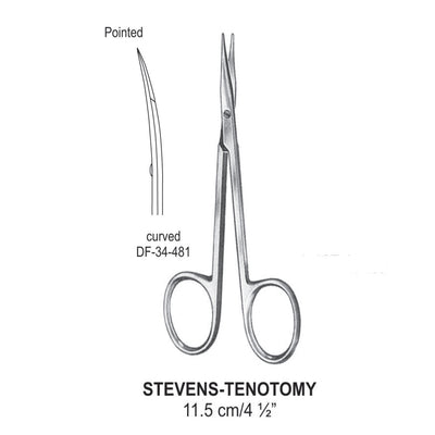 Stevens (Tenotomy) Scissors, Curved, Pointed, 11.5cm  (DF-34-481)