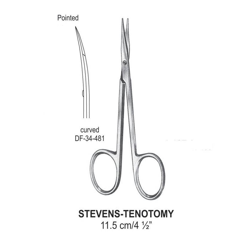 Stevens (Tenotomy) Scissors, Curved, Pointed, 11.5cm  (DF-34-481) by Dr. Frigz