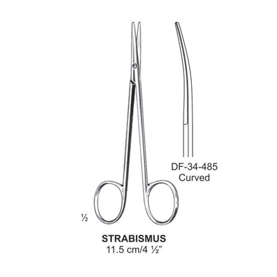 Strabismus Fine Operating Scissors, Curved, 11.5cm  (DF-34-485)
