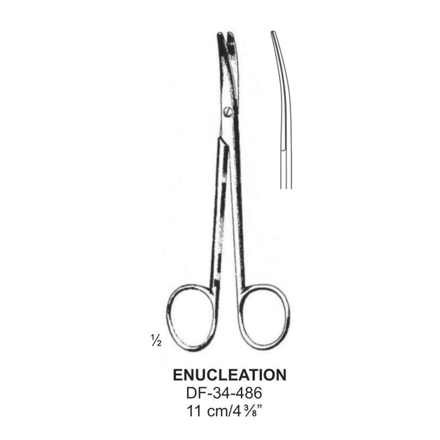 Enucleation Dissecting Scissors, Curved, 11cm  (DF-34-486) by Dr. Frigz