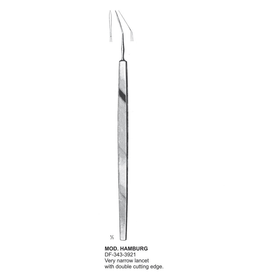 Mod. Hamburg, Narrow Lancet Eye Knife With Double Cuttig Edge  (DF-343-3921) by Dr. Frigz
