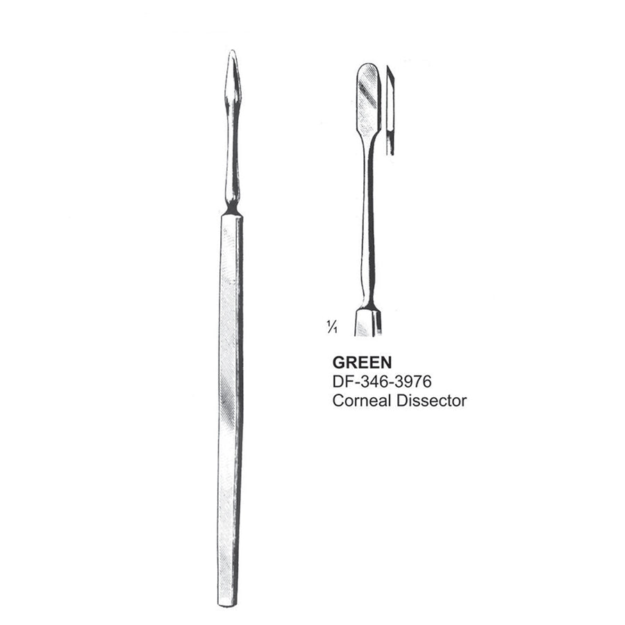 Green Corneal Dissector  (DF-346-3976) by Dr. Frigz