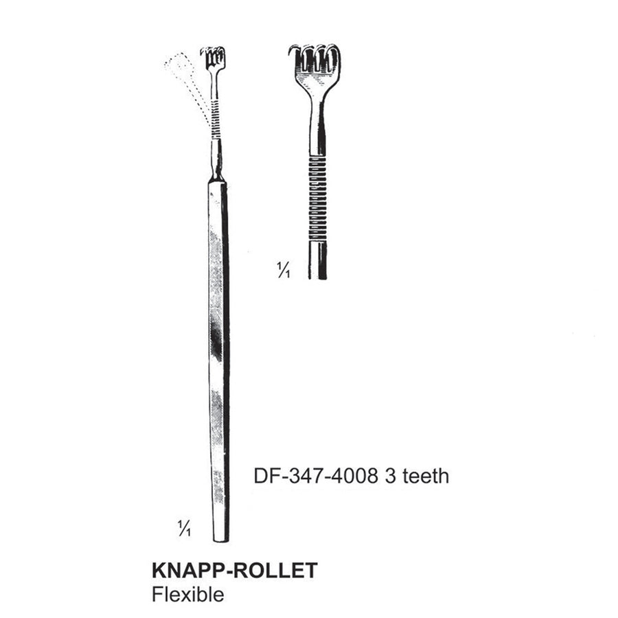 Knapp-Rollet Retractors, 3 Teeth, Flexible (DF-347-4008) by Dr. Frigz