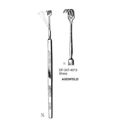 Axenfeld Hooks For Extirpation Of The Lachrymal Gland, Sharp, 3 Prong (DF-347-4013)