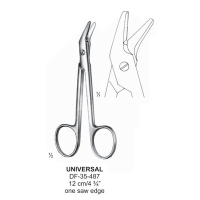 Universal Wire Cutting Scissors, One Saw Edge, Angled, 12cm  (DF-35-487)