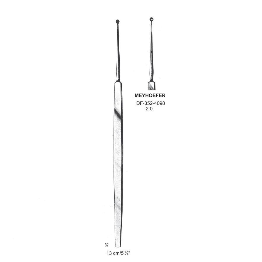 Meyhoefer Chalazion Curettes, Sharp, 2.0mm Dia  13cm (DF-352-4098) by Dr. Frigz