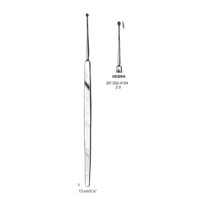 Hebra Chalazion Curettes, Sharp, 2.0mm Dia  13cm (DF-352-4104)