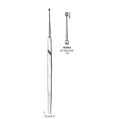 Hebra Chalazion Curettes, Sharp, 3.0mm Dia  13cm (DF-352-4106)