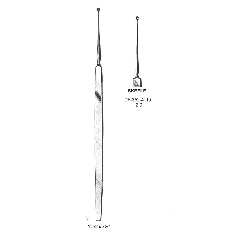 Skeele Chalazion Curettes, Toothed, 2.0mm Dia  (DF-352-4110) by Dr. Frigz