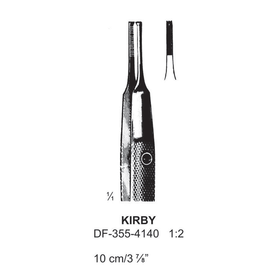 Kirby Forceps, Straight, 1X2 Teeth, 10Cm, Serrated (DF-355-4140) by Dr. Frigz