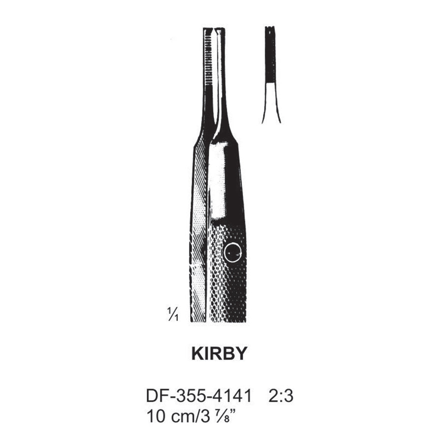 Kirby Forceps, Straight, 2X3 Teeth, 10Cm, Serrated (DF-355-4141) by Dr. Frigz