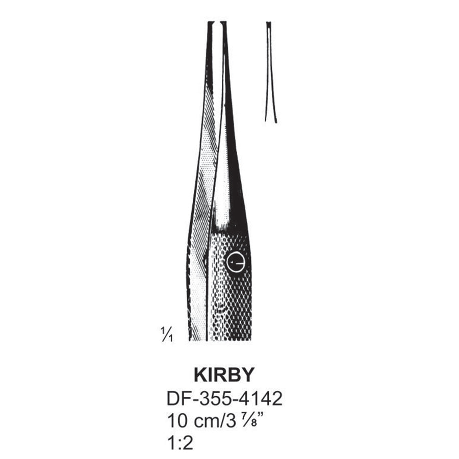 Kirby Forceps, Straight, 1X2 Teeth, 10Cm, Smooth (DF-355-4142) by Dr. Frigz