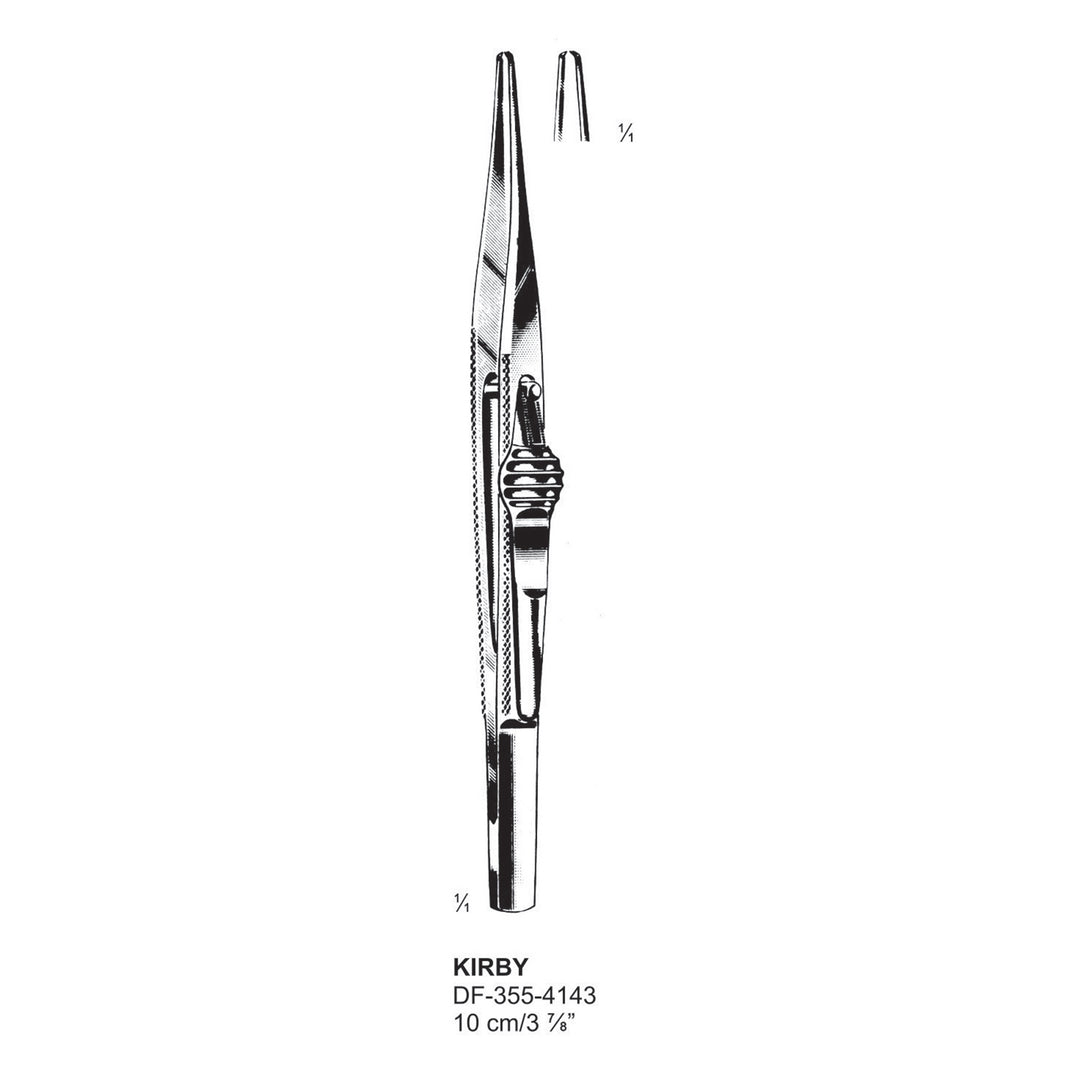 Kirby Fixation Forceps, Straight, 1X2 Teeth, 10cm (DF-355-4143) by Dr. Frigz