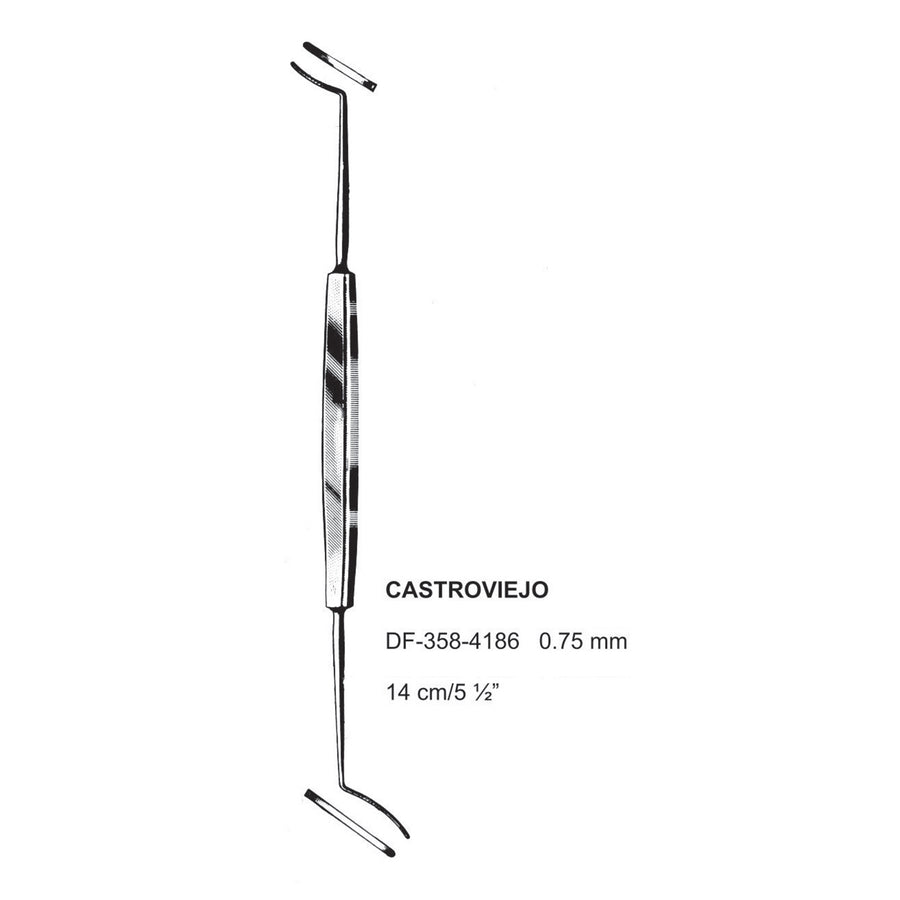 Castroviejo Double Ended Spatulas, 14 Cm, 0.75 mm  (DF-358-4186) by Dr. Frigz