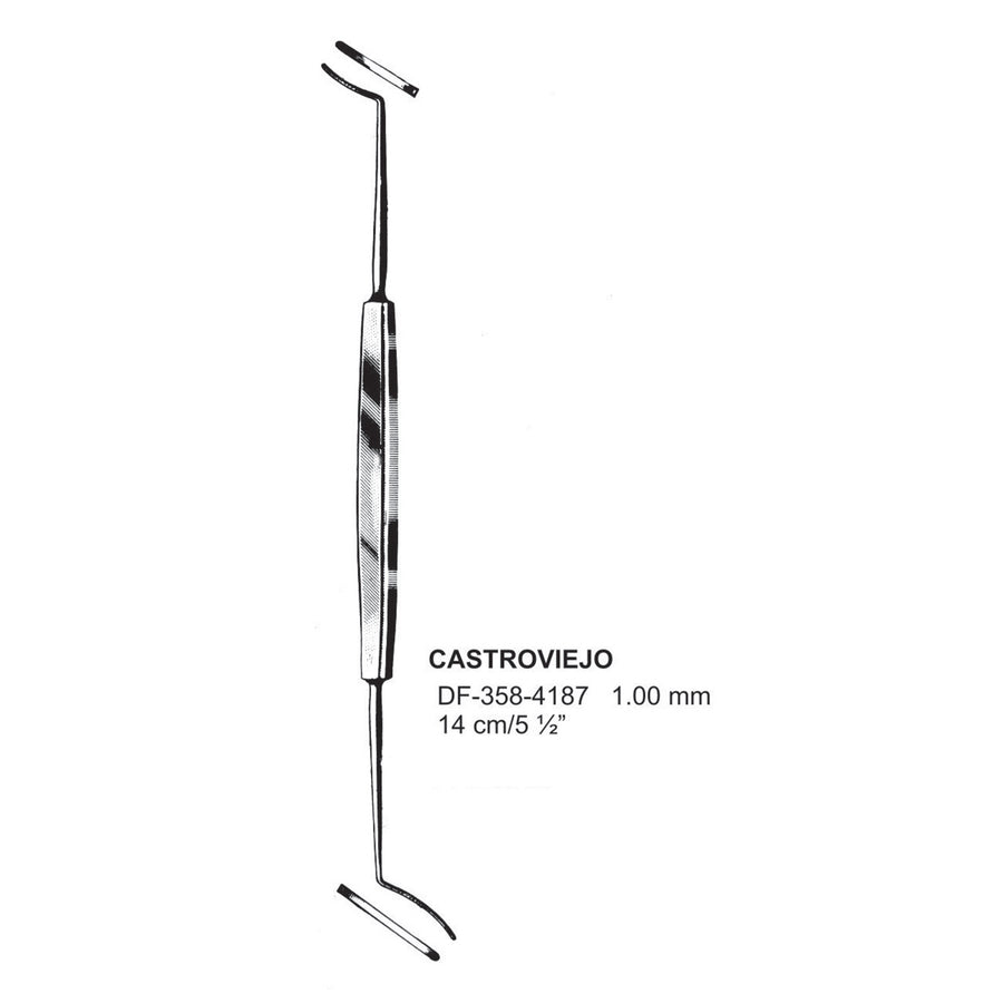 Castroviejo Double Ended  Spatulas, 14 Cm, 1 mm  (DF-358-4187) by Dr. Frigz