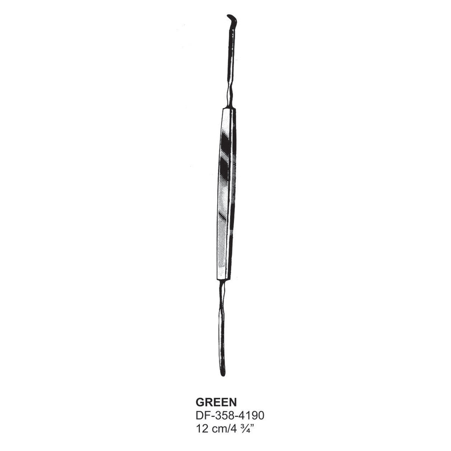 Green Double Ended  Spatulas, 12 cm  (DF-358-4190) by Dr. Frigz