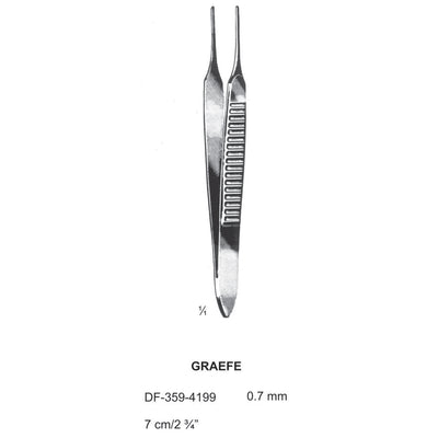 Graefe Iris Forceps, 7Cm,  Straight, Dia 0.7mm  (DF-359-4199)