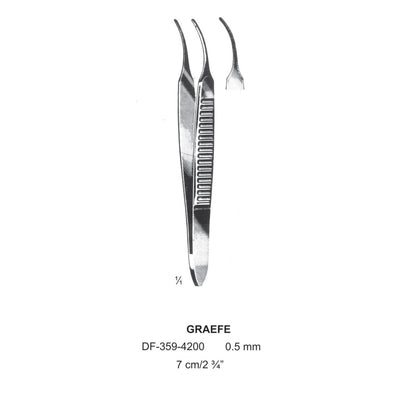 Graefe Iris Forceps, 7Cm, Curved, Dia 0.5mm  (DF-359-4200)