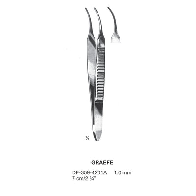 Graefe Iris Forceps, 7Cm, Curved, Dia 1.0mm  (DF-359-4201A)