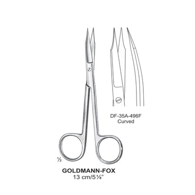 Goldman-Fox Fine Operating Scissors, Curved,13cm  (DF-35A-496F) by Dr. Frigz