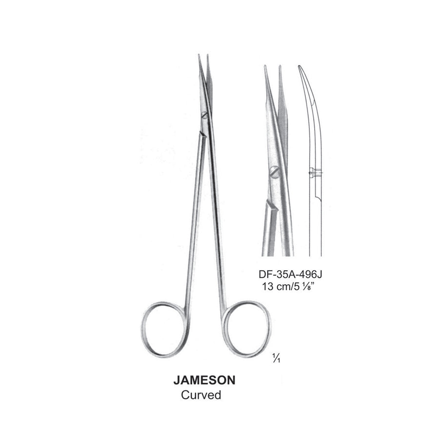 Jameson Fine Operating Scissors, Straight, 13cm  (DF-35A-496J) by Dr. Frigz
