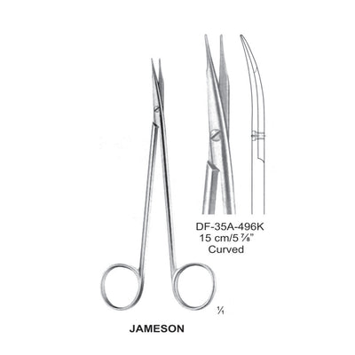 Jameson Fine Operating Scissors, Curved, 15cm  (DF-35A-496K)