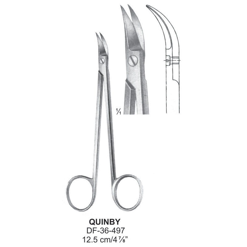 Quinby Gum Scissors, Angled, 12.5cm  (DF-36-497) by Dr. Frigz