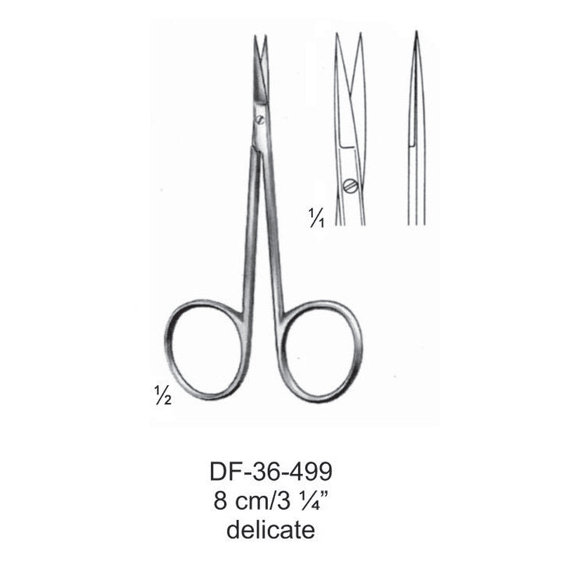 Iris Eye Scissors, Delicate, 8cm  (DF-36-499) by Dr. Frigz