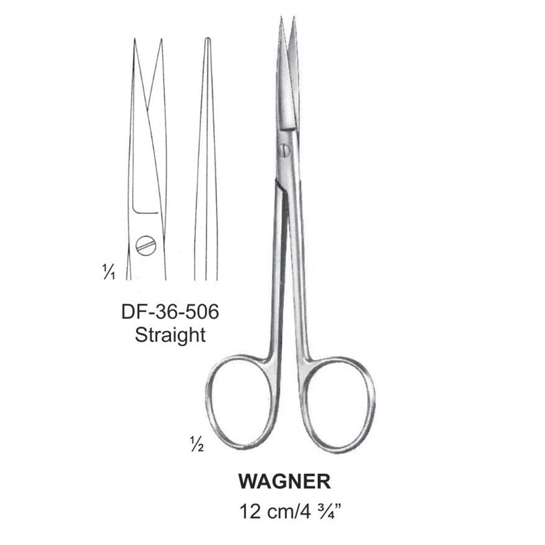 Wagner Fine Operating Scissors, Straight, 12cm  (DF-36-506) by Dr. Frigz