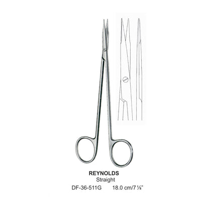 Reynolds Fine Operating Scissors, Straight, 18.0cm  (DF-36-511G) by Dr. Frigz
