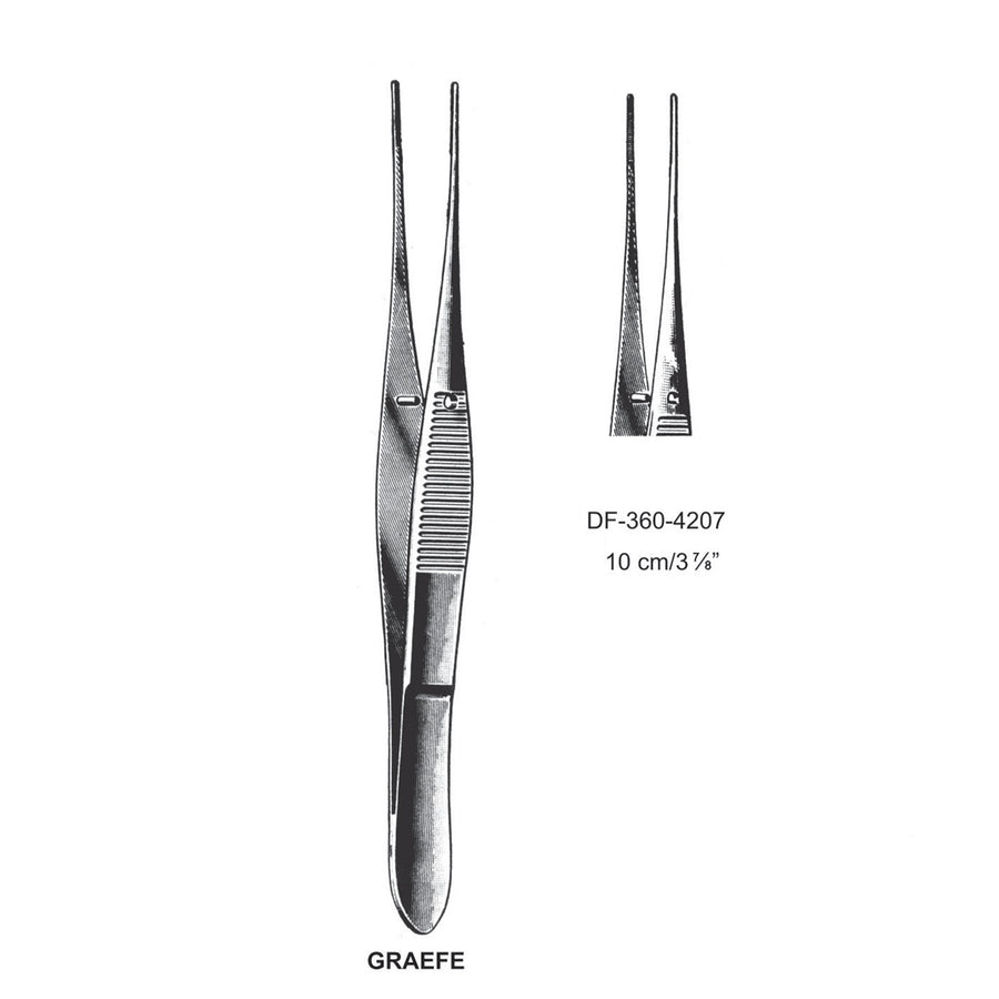 Graefe Iris Forceps, Straight, 7 cm  (DF-360-4207) by Dr. Frigz