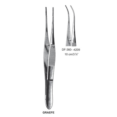 Graefe Iris Forceps, Curved, 10 cm  (DF-360-4209)