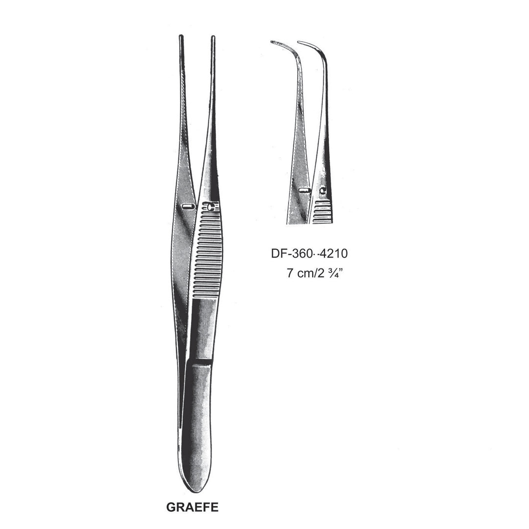 Graefe Iris Forceps, Angled,  7 cm  (DF-360-4210) by Dr. Frigz