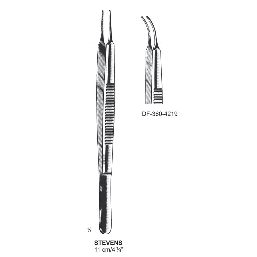 Stevens Iris Forceps, Curved, 11 cm  (DF-360-4219) by Dr. Frigz