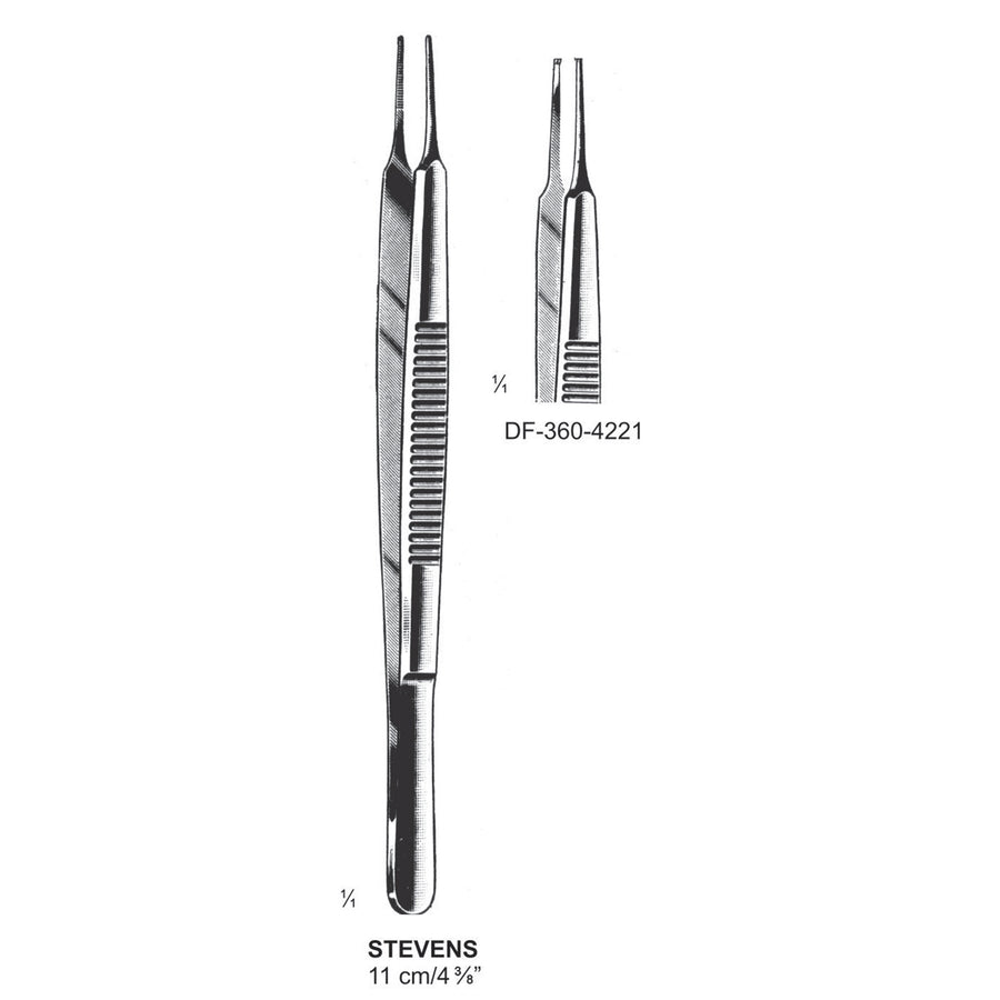 Stevens Iris Forceps, Straight, 1X2 Teeth, 11 cm  (DF-360-4221) by Dr. Frigz