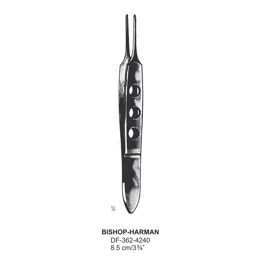 Bishop-Harman Iris Forceps 8.5cm Serrated, 0.8mm  (DF-362-4240) by Dr. Frigz