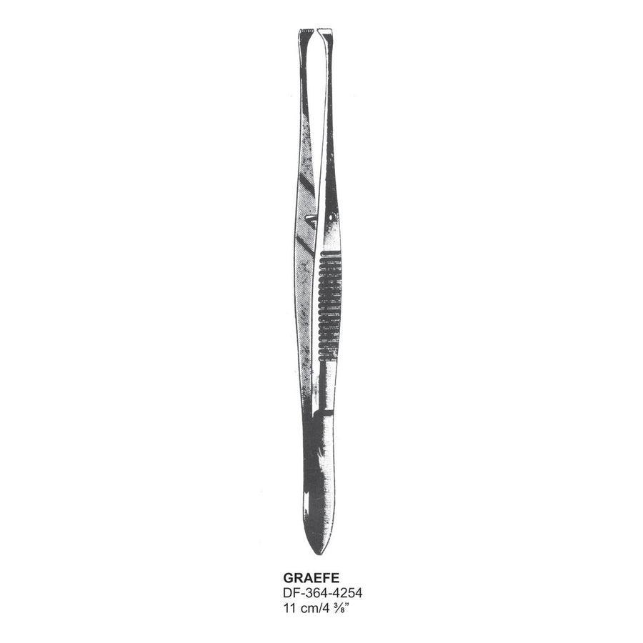 Graefe Tissue Forceps With Pin, 11cm  (DF-364-4254) by Dr. Frigz
