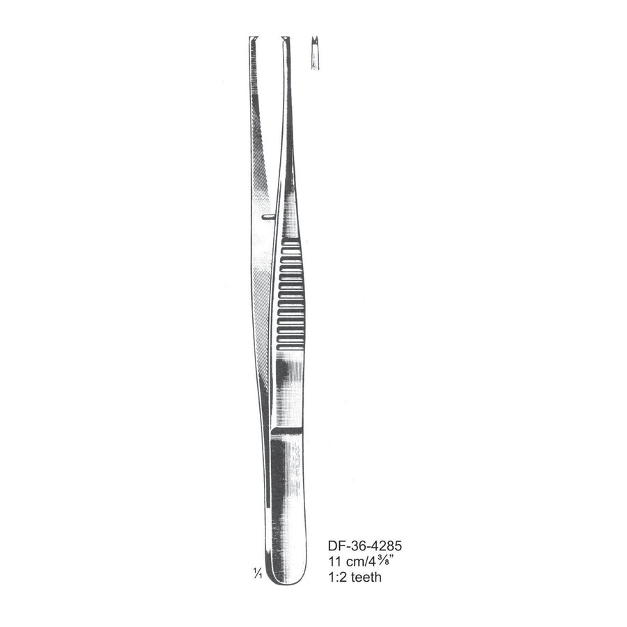Suture Forceps, 11Cm, 1X2 Teeth (DF-366-4285) by Dr. Frigz