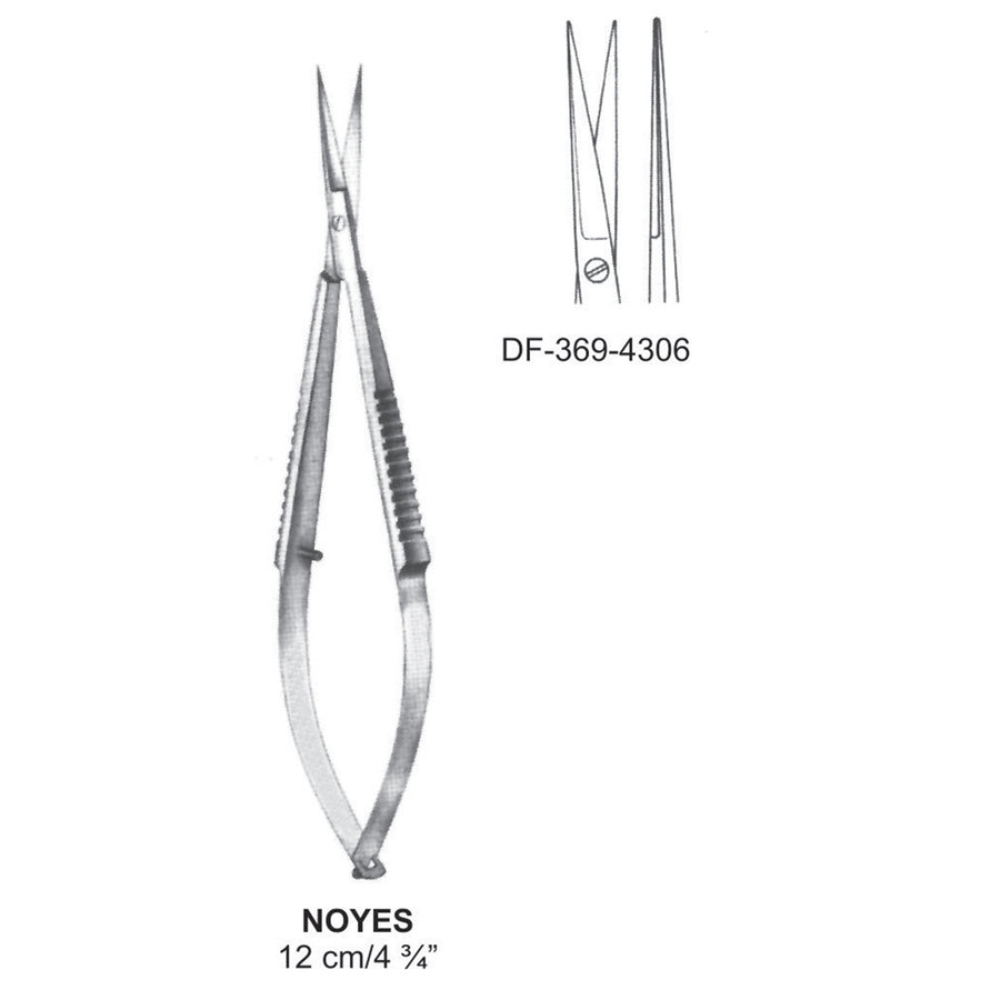 Noyes Micro Scissors, Straight, Sh/Sh, 12cm  (DF-369-4306) by Dr. Frigz