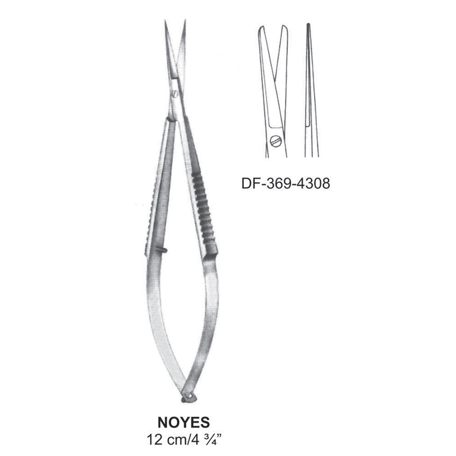 Noyes Micro Scissors, Straight, Bl/Bl, 12cm  (DF-369-4308) by Dr. Frigz