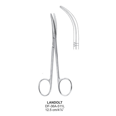 Landolt Fine Operating Scissor,Extra Curved, 12.5cm  (DF-36A-511L)