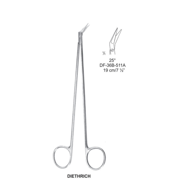 Diethrich Coronary Scissors 25 Degrees, 19cm  (DF-36B-511A) by Dr. Frigz