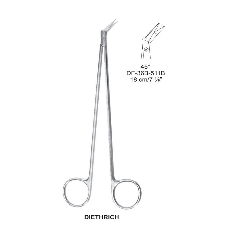 Diethrich Coronary Scissors, 45 Degrees, 18 cm  (DF-36B-511B) by Dr. Frigz