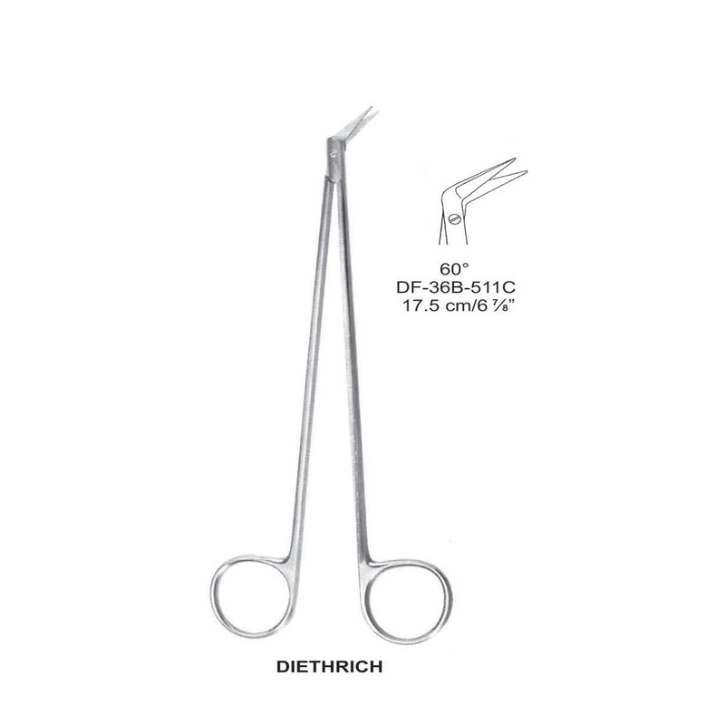 Diethrich Coronary Scissors, 60 Degrees,17.5 cm  (DF-36B-511C) by Dr. Frigz