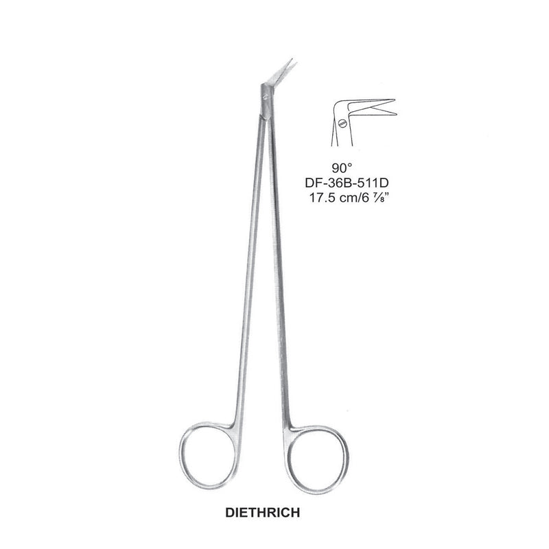 Diethrich Coronary Scissors, 90 Degrees,17.5 cm  (DF-36B-511D) by Dr. Frigz