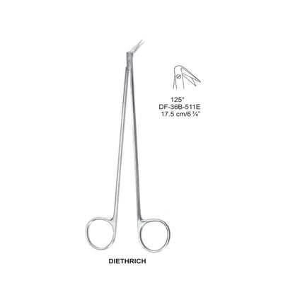 Diethrich Coronary Scissors, 125 Degree, 17.5cm (DF-36B-511E)
