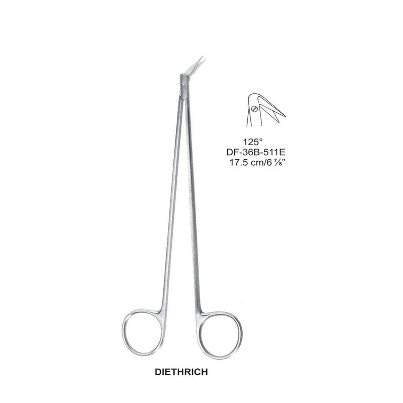 Diethrich Coronary Scissors, 125 Degrees, 17.5cm  (DF-36B-511E) by Dr. Frigz