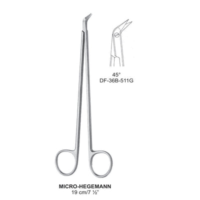 Micro-Hegemann Vascular Scissors 45 Degree, 19cm (DF-36B-511G)